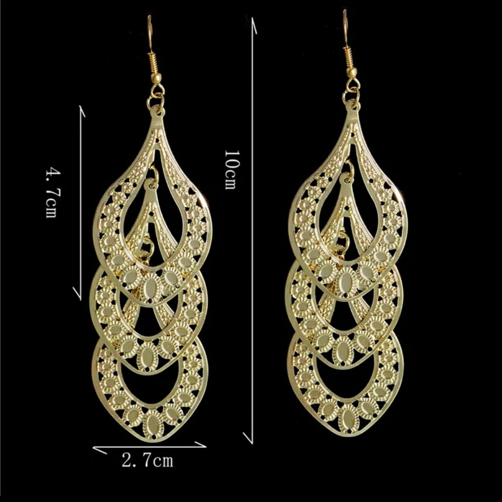 🎀 Bohemian Vintage Style Drop Golden Leaves - Picture 3 of 6